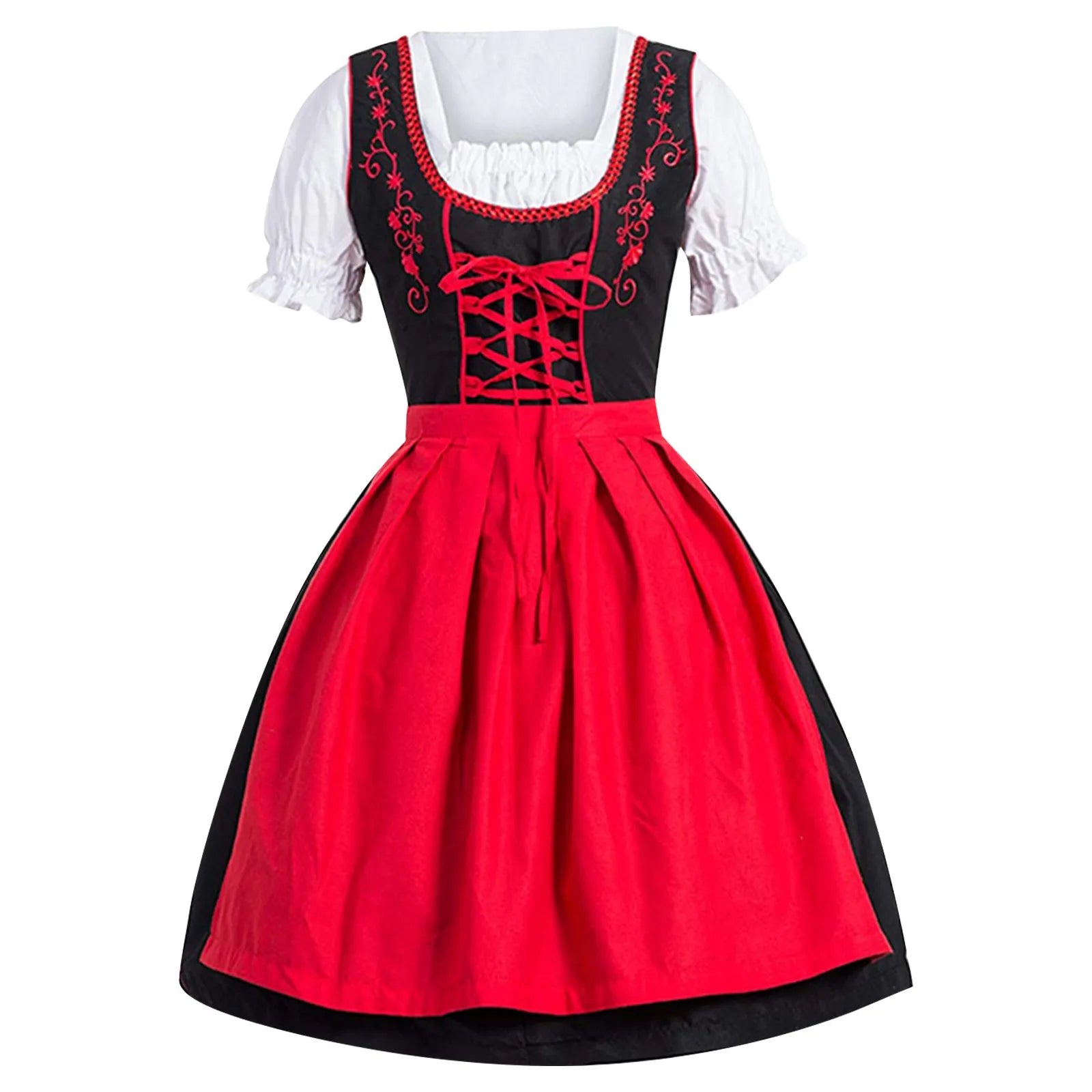 Pink | Oktoberfest beer girl dress - Red / M