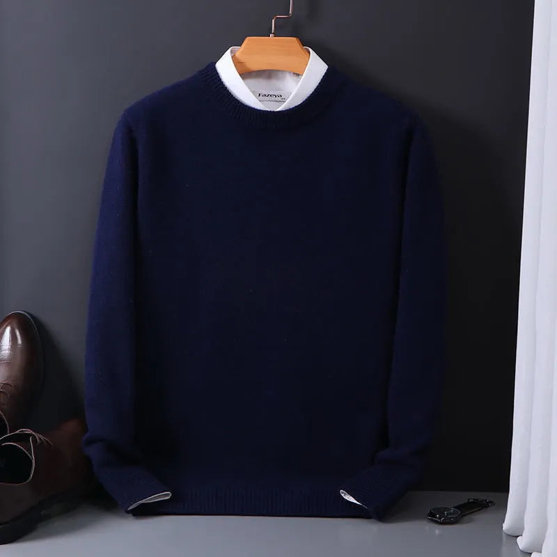 Lukas™ - Comfortable knitted jumper - Dark blue / M