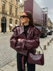 Janina - Stylish leather jacket for women - S