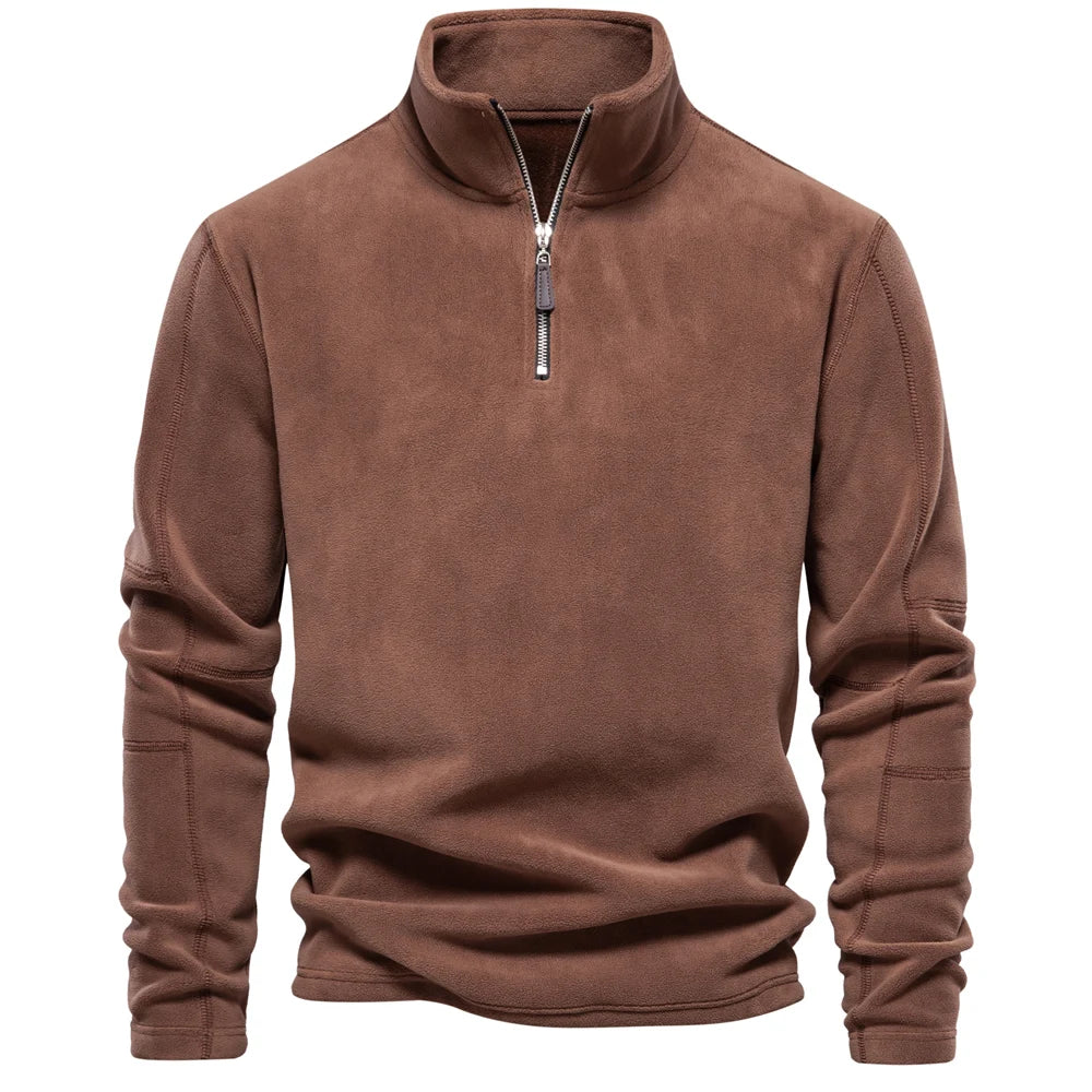 Herman | Cosy fleece jumper for men - Brown / S
