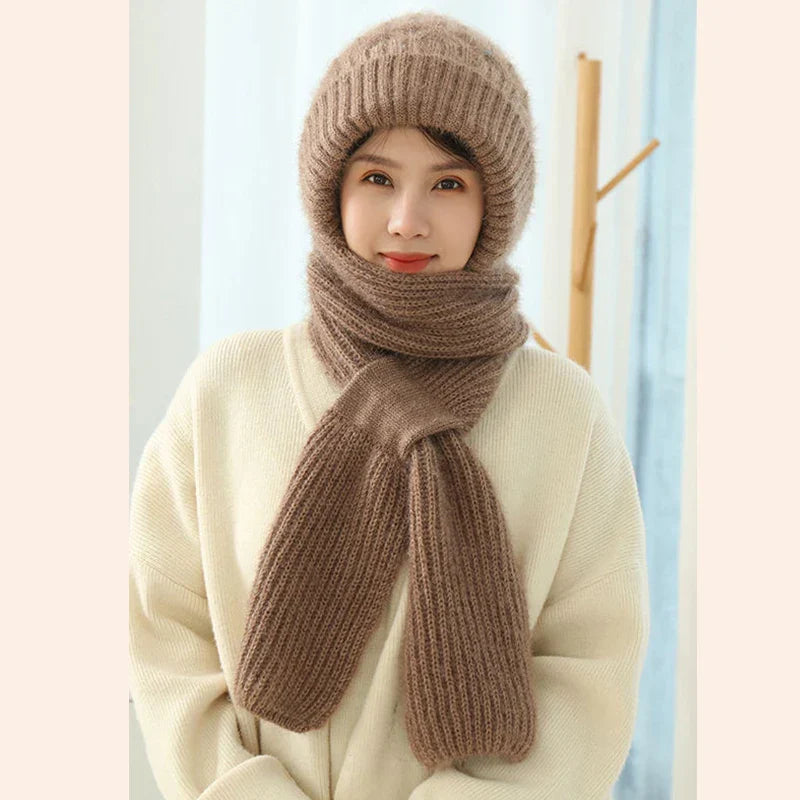 Lizza | hat and cosy scarf - Brown