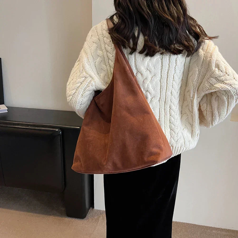 Zerra | elegant suede bag - SM0226 - Brown