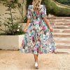 Janella | Elegant Midi Dress with V-Neck