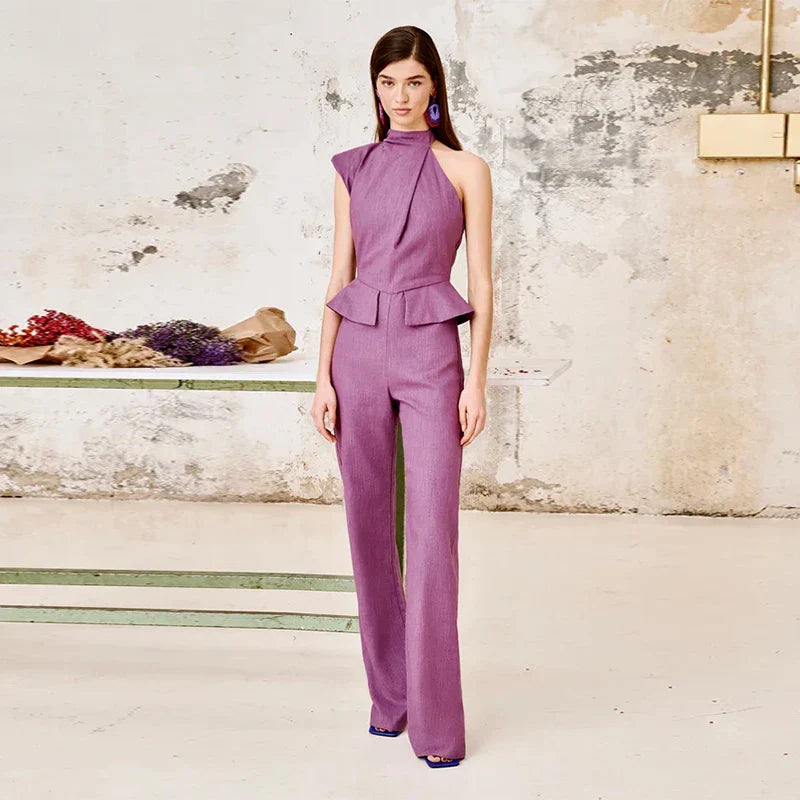 Amber™ | Women's Jumpsuit with Solid Halter Waist