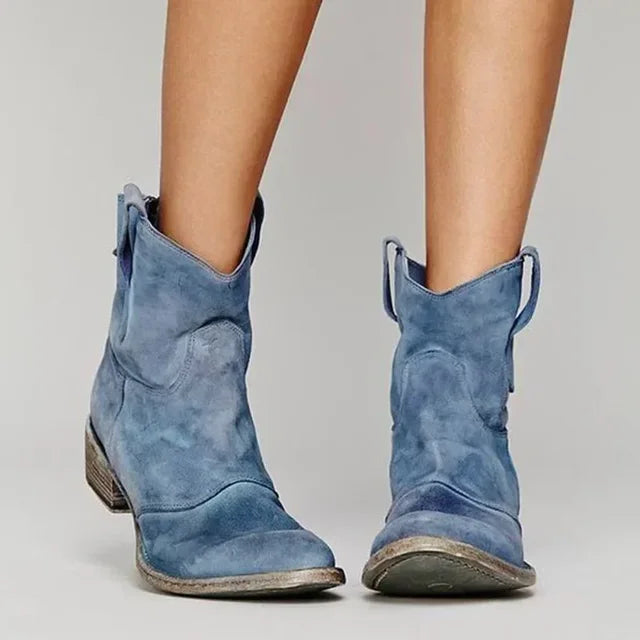 Rina™ | Retro cowboy ankle boots - Boots - Blue / 35