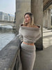 Fiona™ | Knitted two-piece set - Khaki / XS