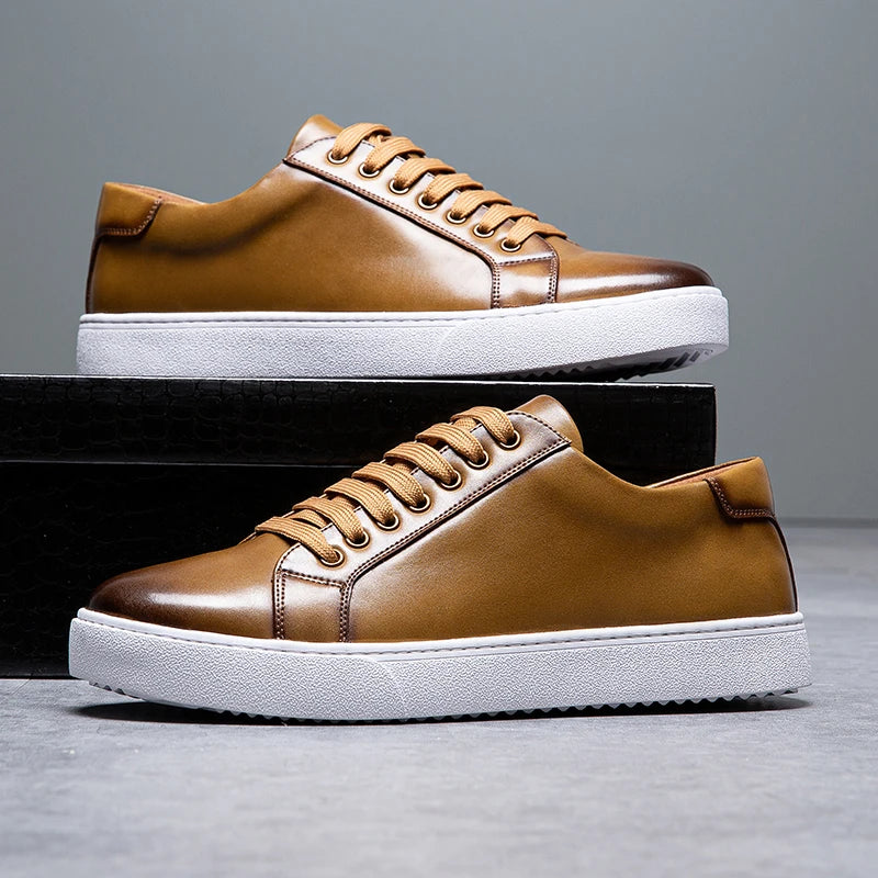 Blitz™ - Men's leather trainers - Black / 38