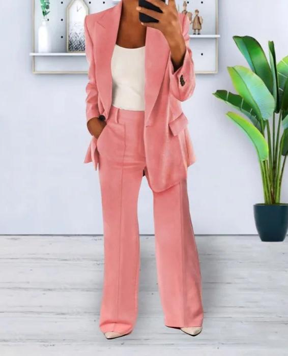 Luna™ | Chic blazer set - Set - Pink / S
