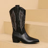 Regina | Stylish cowboy boots for women - Ivory / 36