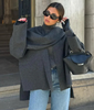 Leona™ - Cosy coat with integrated scarf - Sweaters - S