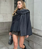 Leona™ - Cosy coat with integrated scarf - Sweaters - S