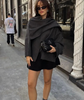 Leona™ - Cosy coat with integrated scarf - Sweaters - S