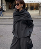 Leona™ - Cosy coat with integrated scarf - Sweaters - S