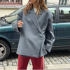 Xarra™ - Aesthetic oversized blazer - Grey / S