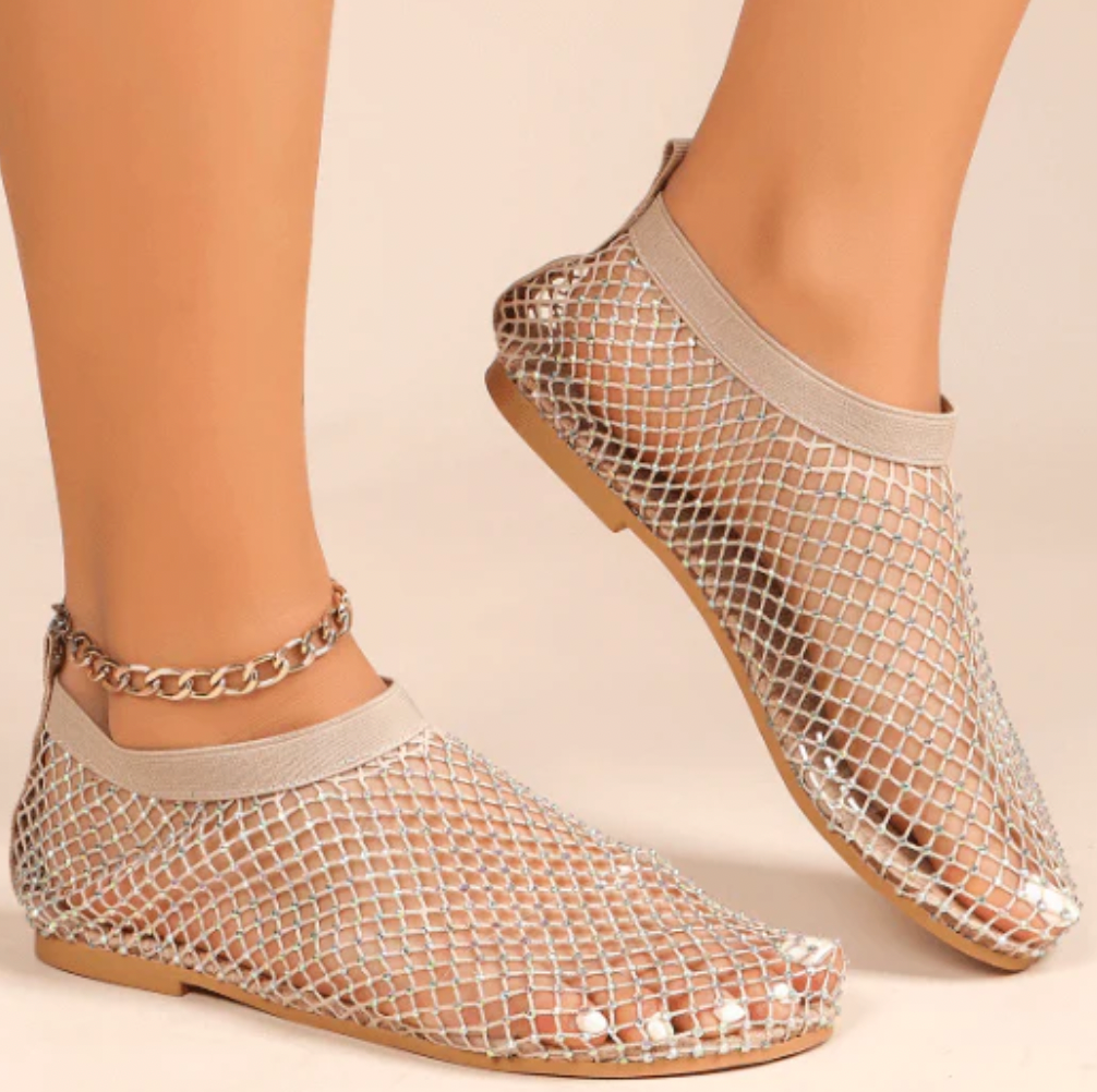 Ava™ | Shiny fashion ballerinas - Shoes - Black / 35