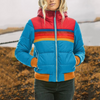 Rosy | Retro parka with faux fur hood for women - Blue / XS