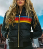 Rosy | Retro parka with faux fur hood for women - Black / XS