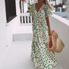 Nadin | Abstract V-Neck Maxi Dress