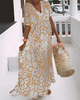 Nadin | Abstract V-Neck Maxi Dress
