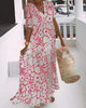 Nadin | Abstract V-Neck Maxi Dress