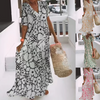 Nadin | Abstract V-Neck Maxi Dress