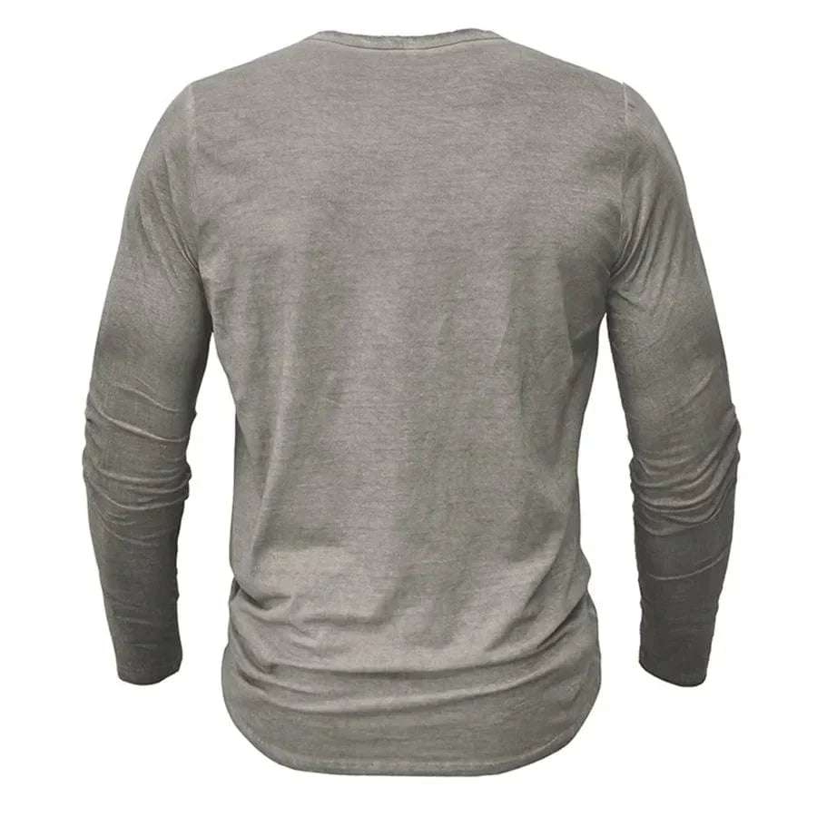 Scott - Button placket long sleeve - Taupe / S