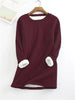 Tina - Comfortable fleece jumper - Sweater - Wine red / S