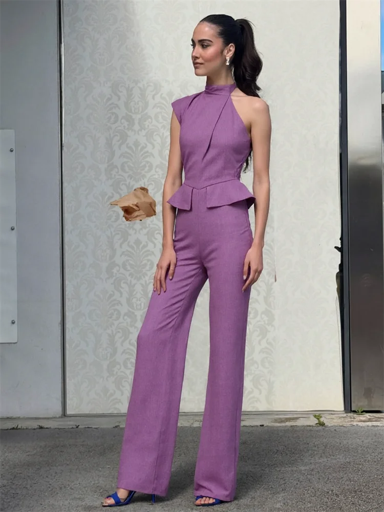 Amber™ | Women's Jumpsuit with Solid Halter Waist