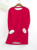 Tina - Comfortable fleece jumper - Sweater - Dark red / S
