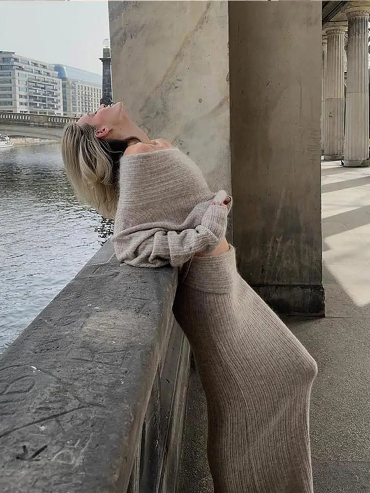 Fiona™ | Knitted two-piece set - Grey / XS