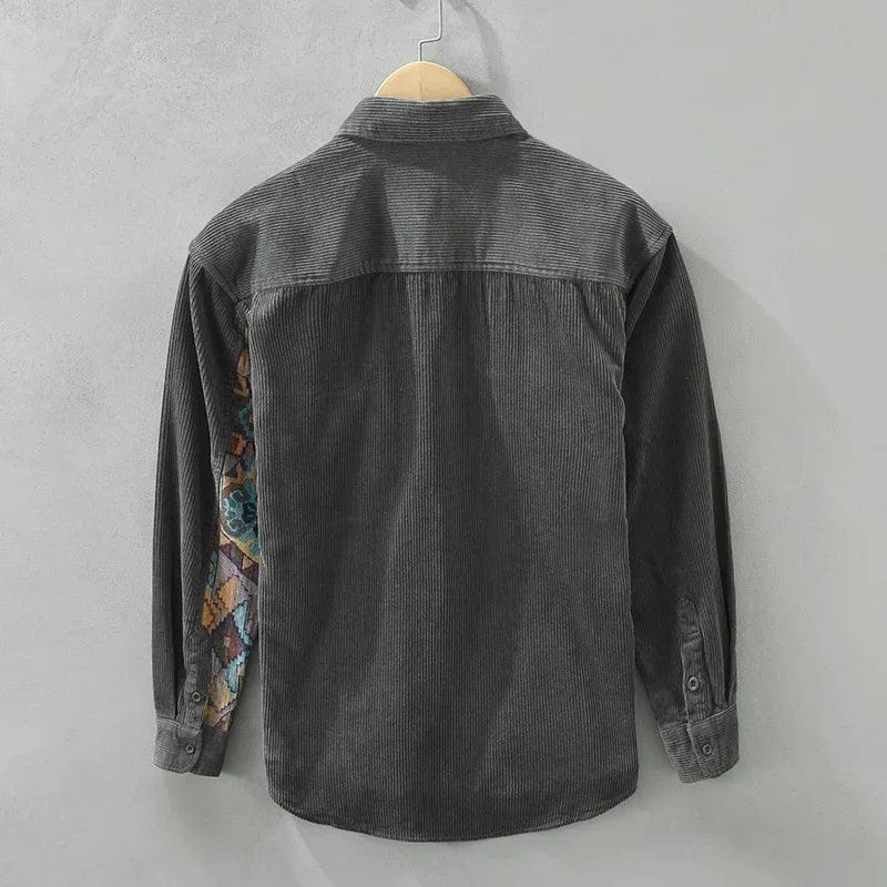 Oskar™ - Modern patchwork shirt - Grey / M