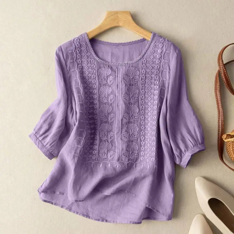 Constance | Stylish Blouse with Delicate Embroidery Details
