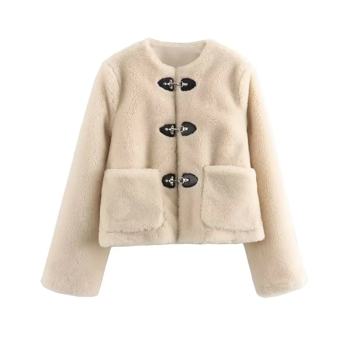 Osoria™ | Autumn-winter fleece jacket with O-collar - White / S