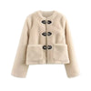 Osoria™ | Autumn-winter fleece jacket with O-collar - White / S