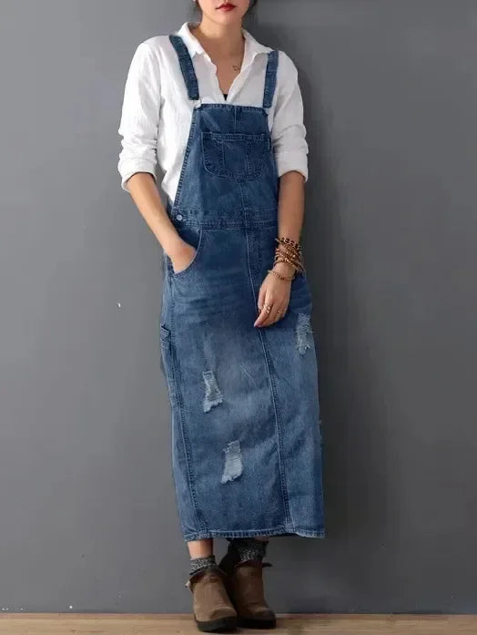 Olga | Casual denim strap dress