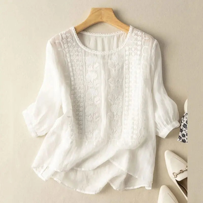 Constance | Stylish Blouse with Delicate Embroidery Details