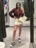Mira™ - Fashionable cardigan - Wine red / S
