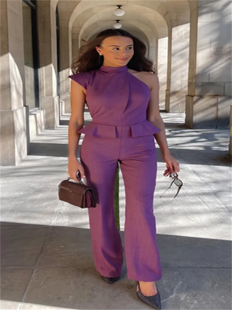 Amber™ | Women's Jumpsuit with Solid Halter Waist