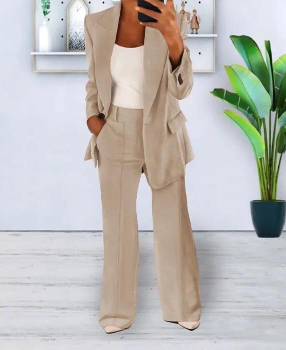 Luna™ | Chic blazer set - Set - Beige / S