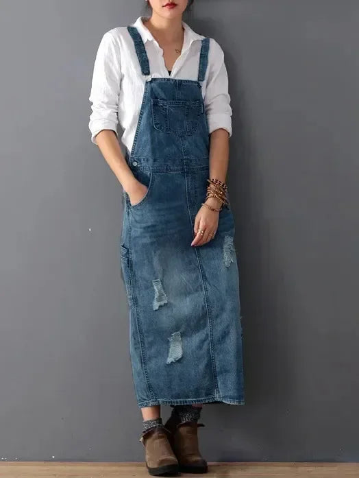 Olga | Casual denim strap dress