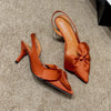 Nadja | Elegant women's kitten heels - Orange / 36
