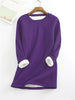 Tina - Comfortable fleece jumper - Sweater - Purple / S