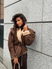 Alina | Fashionable autumn jacket - Dark brown / S