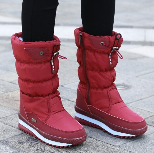 Stefi™ | Non-slip and waterproof faux fur snow boots - Red / 36