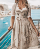 Katrin - traditional costume for women with apron and blouse - Long Dress - S