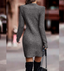 Gisela | Chic knitted dress - Wine red / XXS