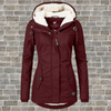 Lotta™ | Cosy sherpa hoodie for cold days - Wine red / S