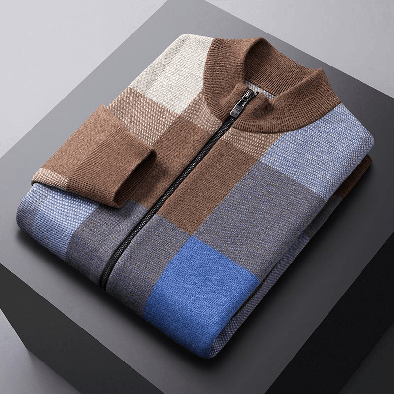 Cedric™ - Modern cardigan - Cardigan - Dark brown / XS