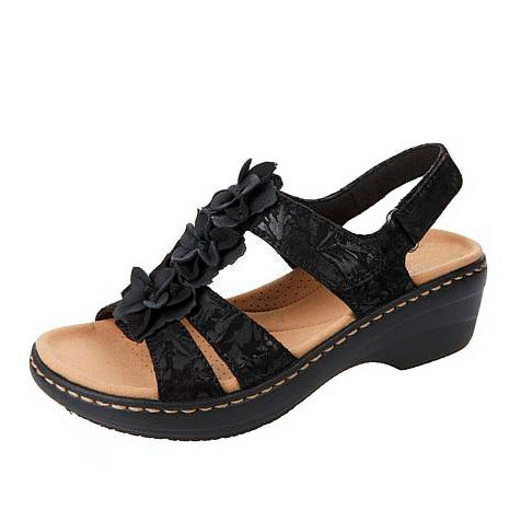 Jovi | Women's Flat Sandals with Ruffled Flower
