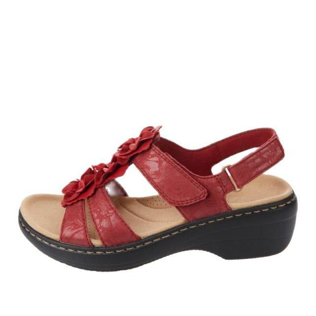 Jovi | Women's Flat Sandals with Ruffled Flower